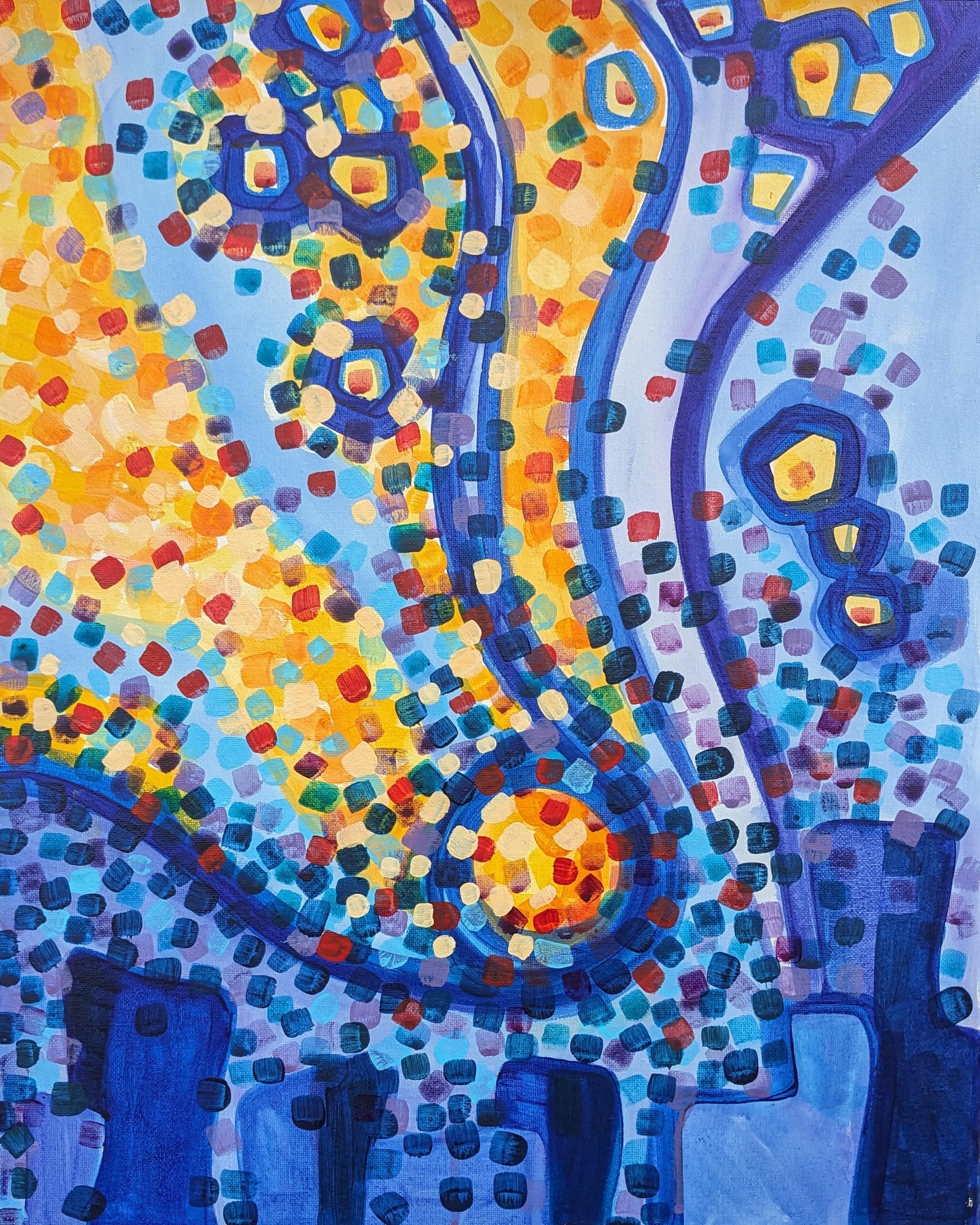 Interior Painting de Diana Elena Chelaru - Gotas de Luz Matutina, Pintura Original