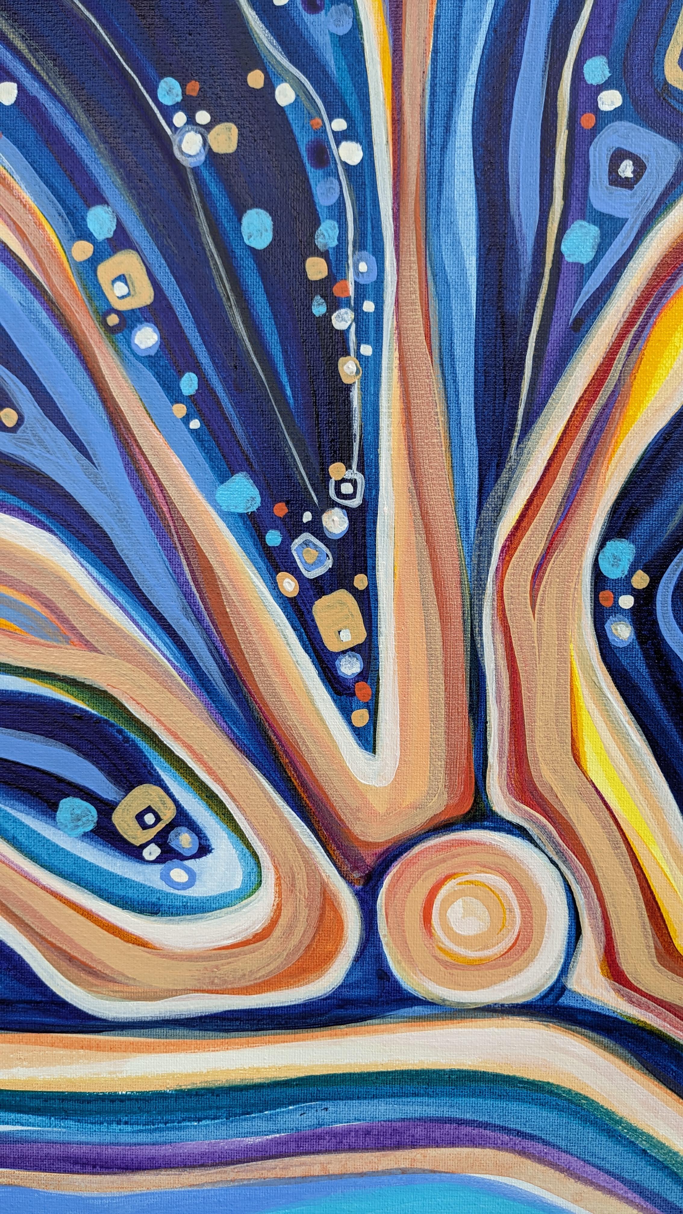 Luminescenza, Pittura astratta - Landscape Painting Blu di Diana Elena Chelaru
