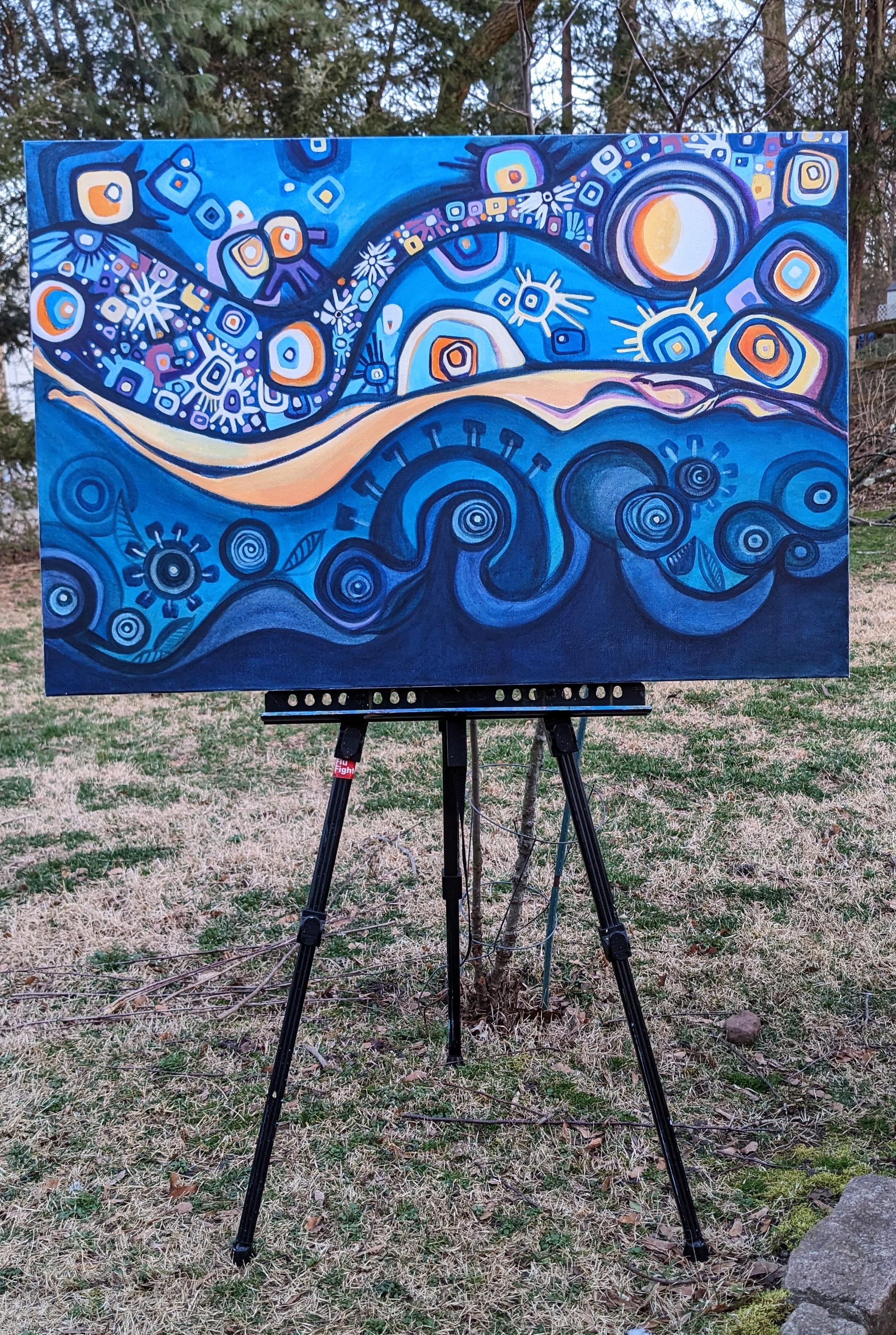 Crepuscolo mistico, Pittura astratta - Painting Astratto di Diana Elena Chelaru