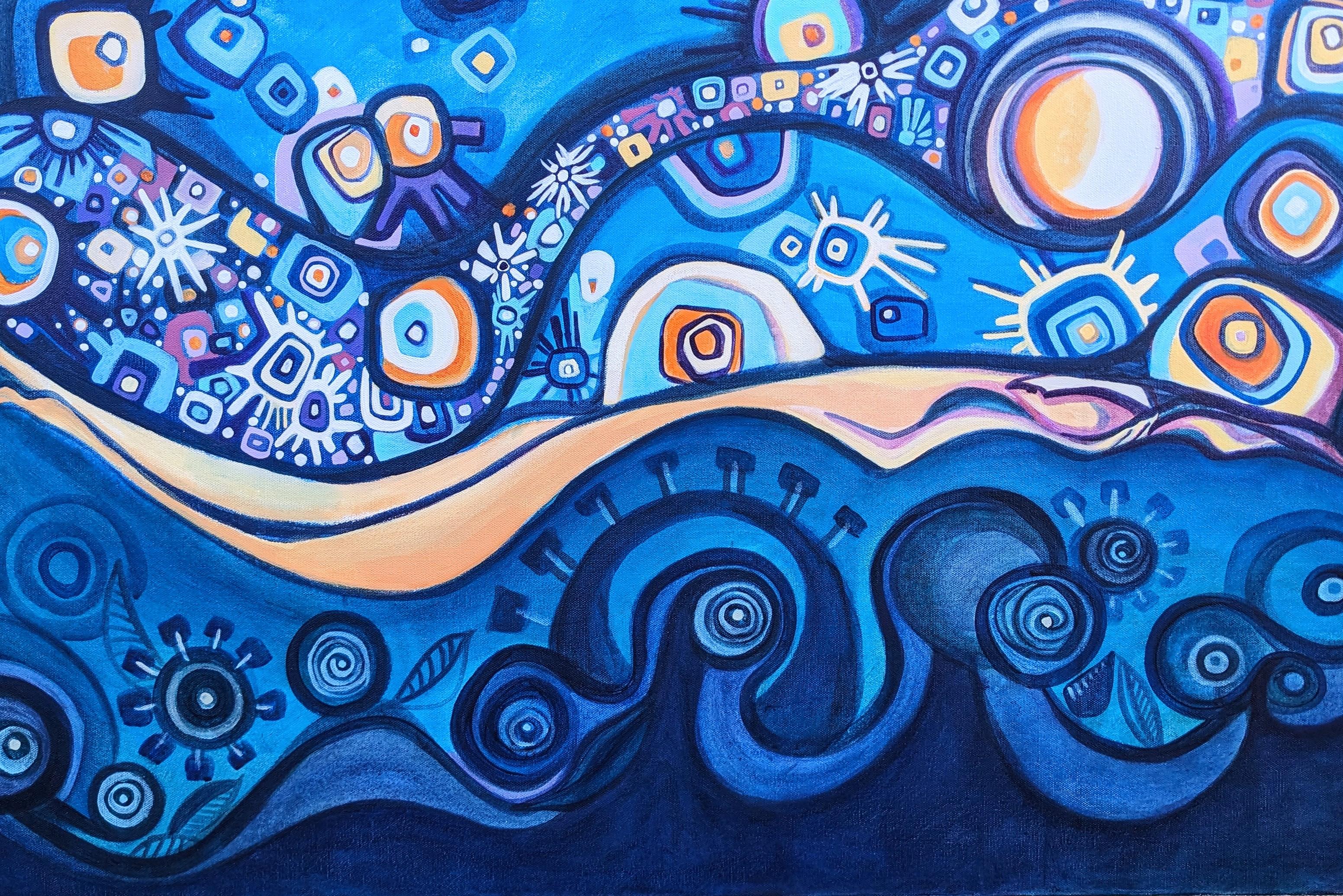 Abstract Painting di Diana Elena Chelaru - Crepuscolo mistico, Pittura astratta