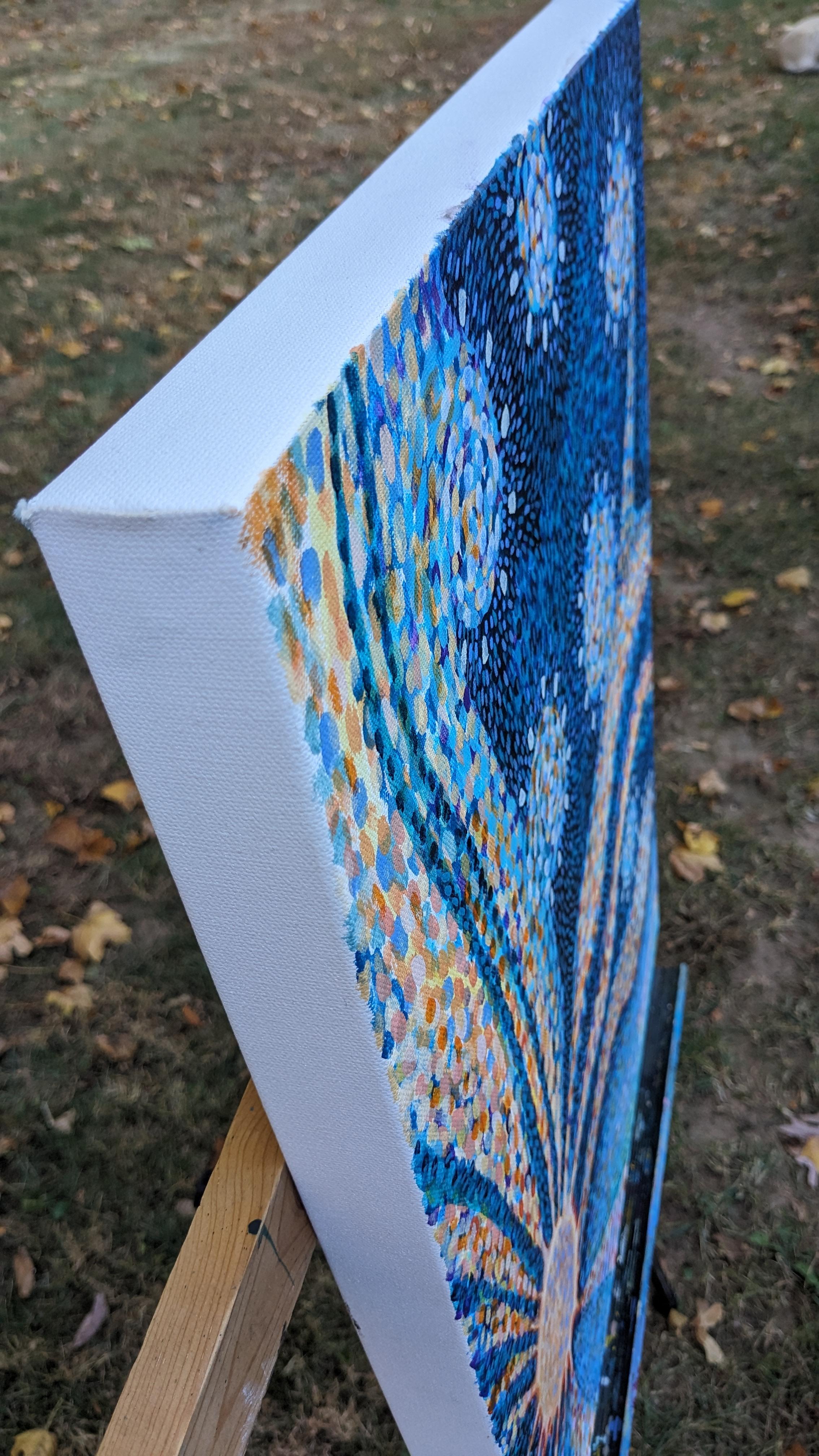 Scintille nel cielo, pittura astratta - Painting di Diana Elena Chelaru