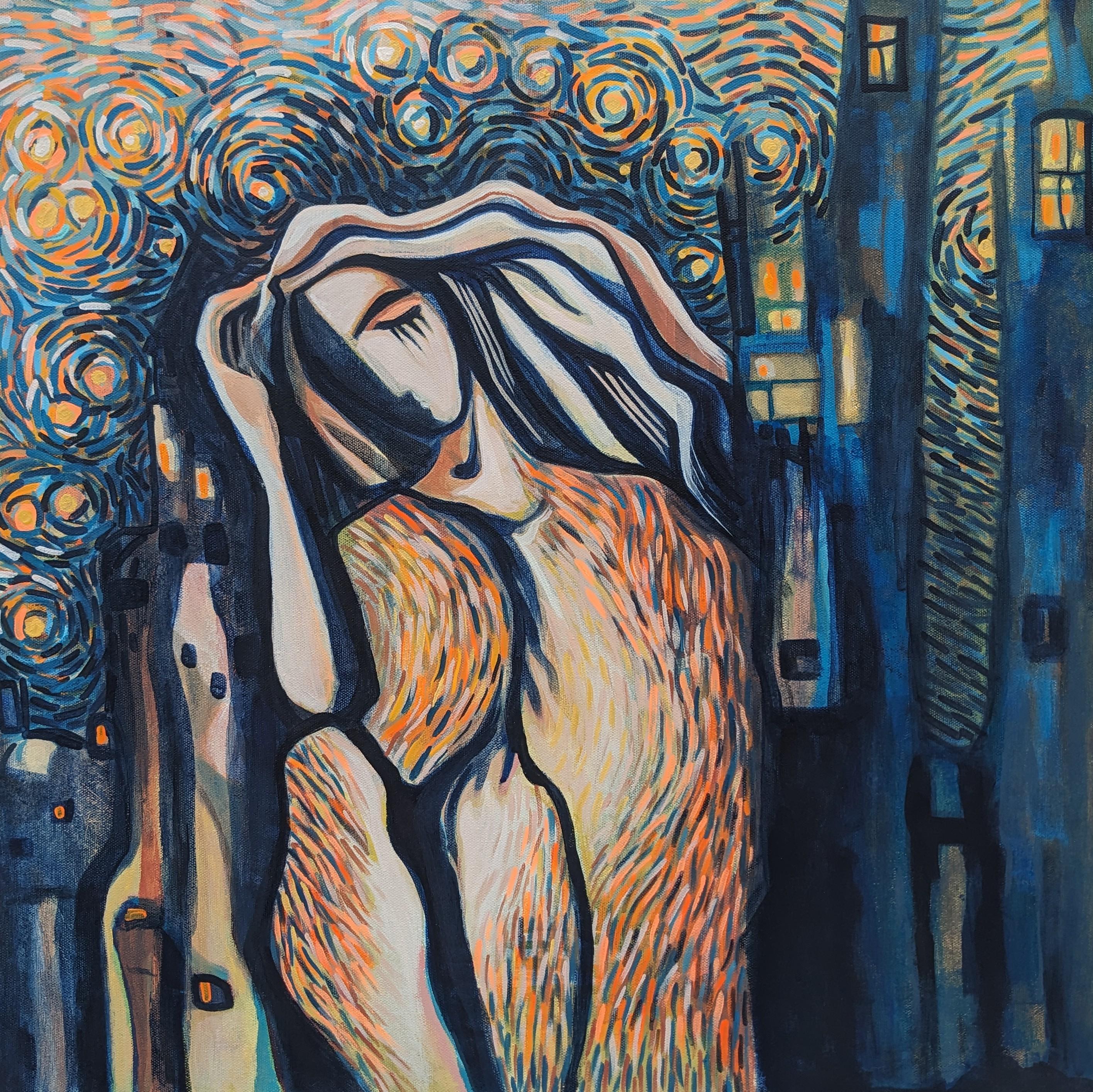 Diana Elena Chelaru Figurative Painting - The Unfolding Silence, Original Painting