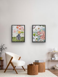Champagne, Flowers and Fruit & Poppies and Blue Vase, diptych