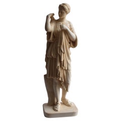 Diana Gabii, sculpture carved on white Carrara marble, made in Italy
