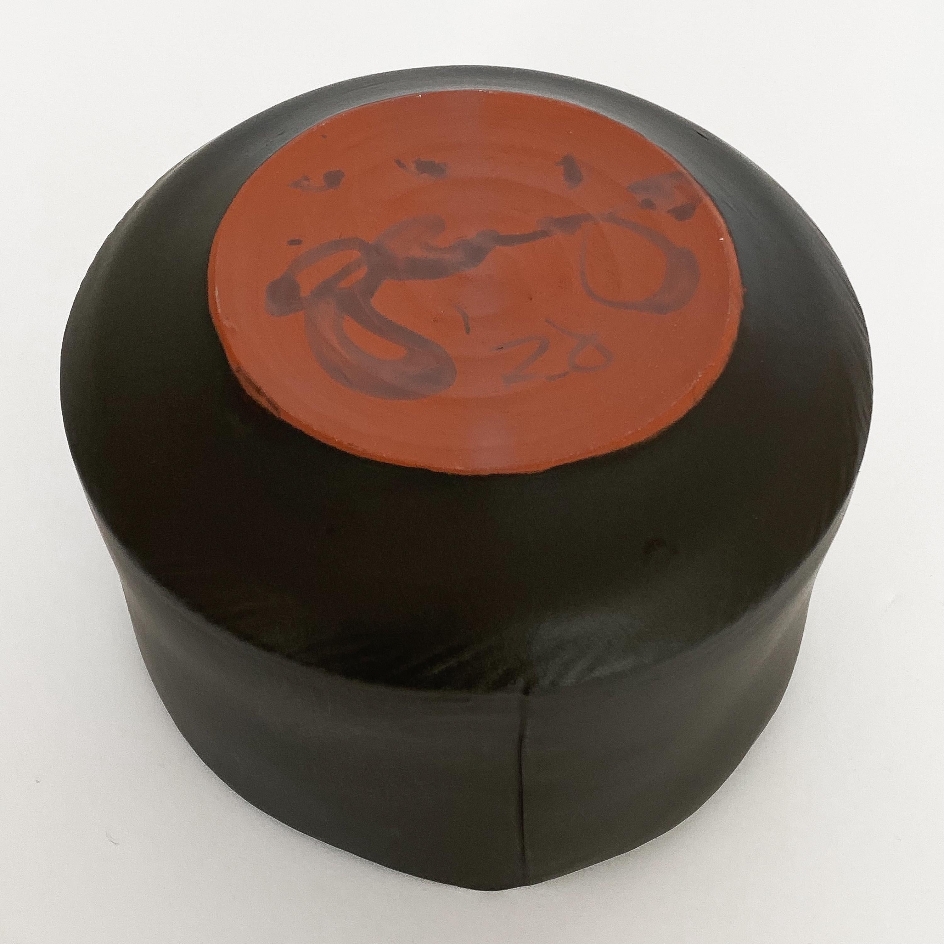 Diana Gillispie Large Pieced Black Glazed Ceramic Bowl 1
