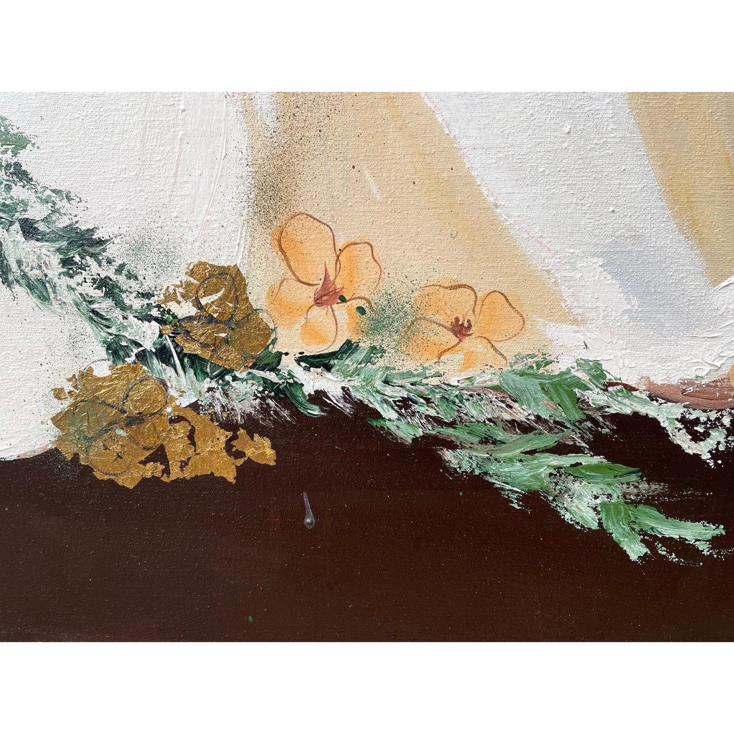 Canvas Diana Hansen Young 1979 Hawaiian Woman Portrait Painting Koa Frame