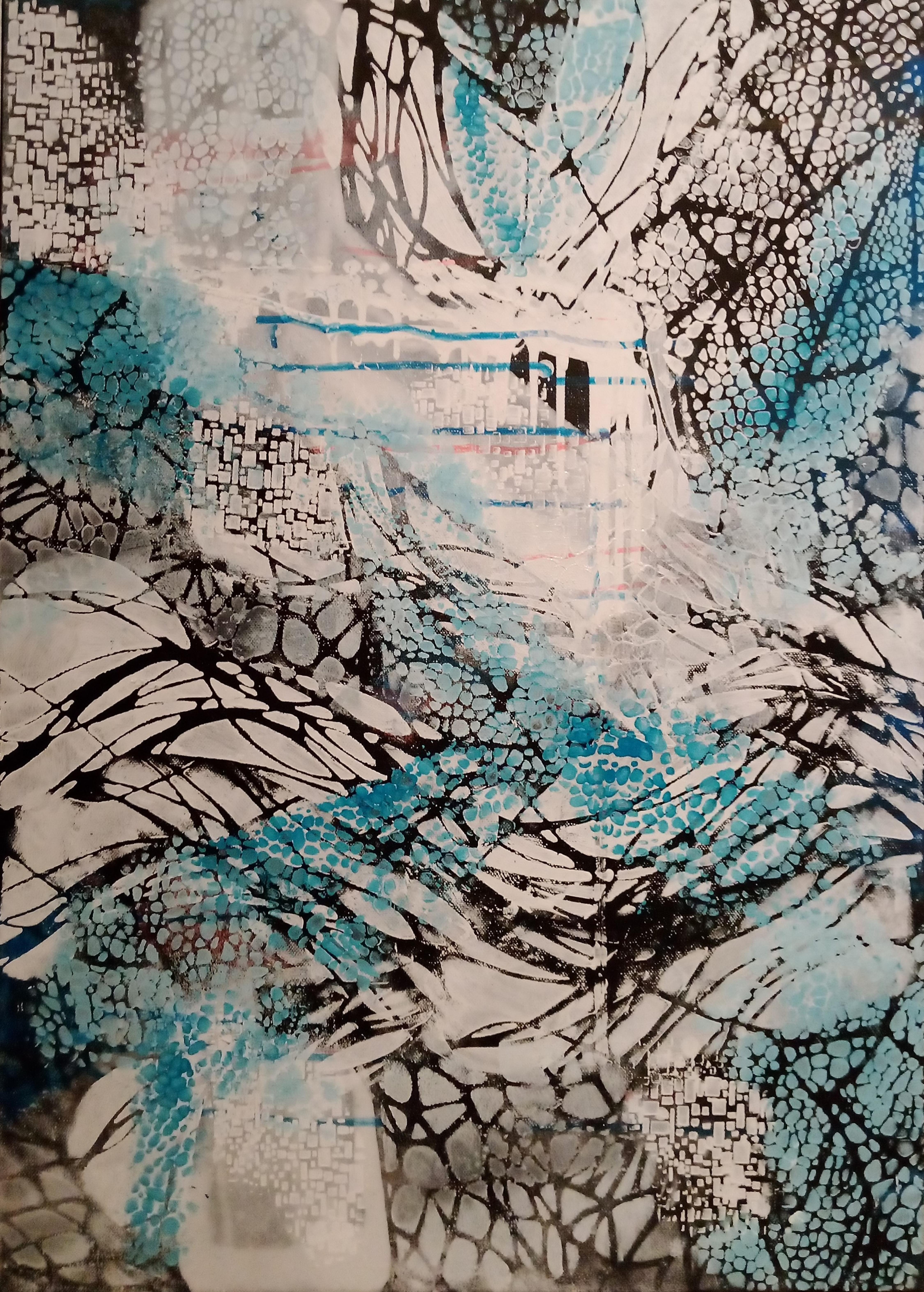 Abstract Painting de Diana Heit - Cantando la desintegración, Pintura, Acrílico sobre lienzo