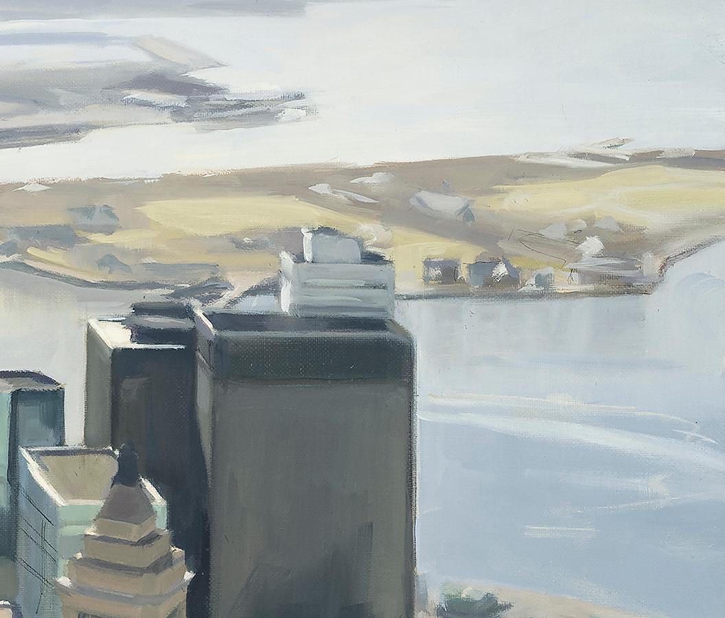 New Yorker Hafen und die Governor's Island  (Zeitgenössisch), Painting, von Diana Horowitz