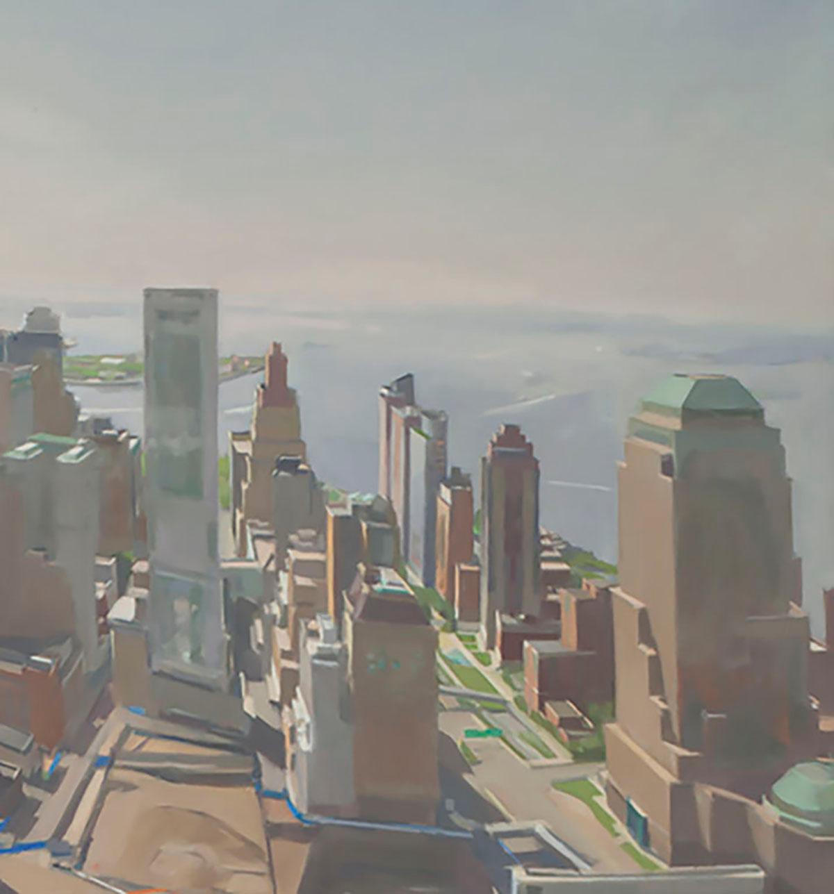 World Trade Center Reflecting Pools and Harbor #4, World Trade Center – Painting von Diana Horowitz