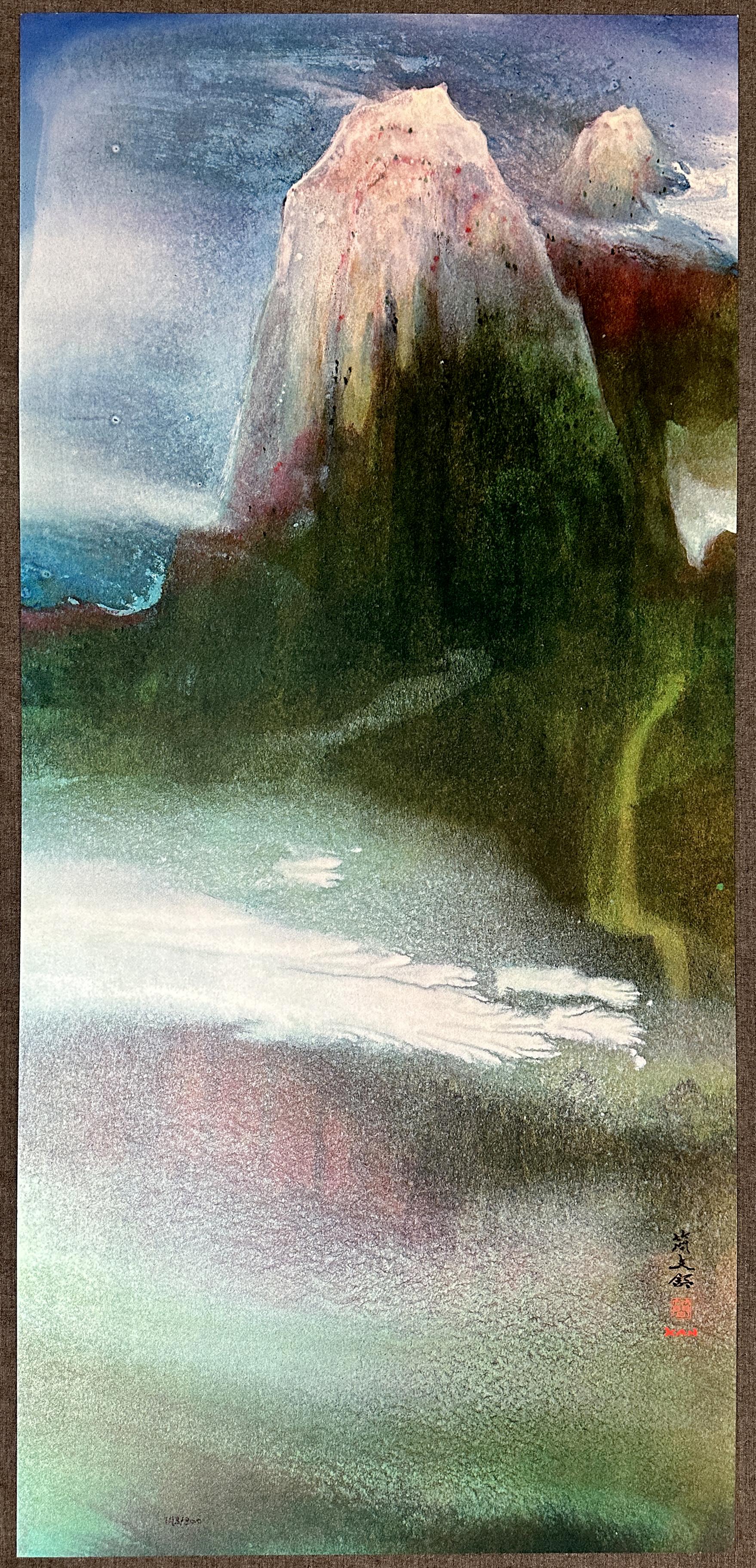 Fantasy 1990 Landscape Signed Limited Edition Mixed Media  - Print by Diana Kan