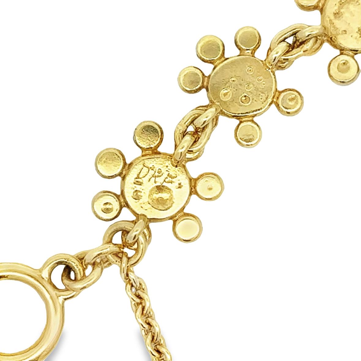 Diana Kim England 18 Karat Gelbgold Handgefertigtes Charm-Armband  im Zustand „Hervorragend“ im Angebot in Newton, MA