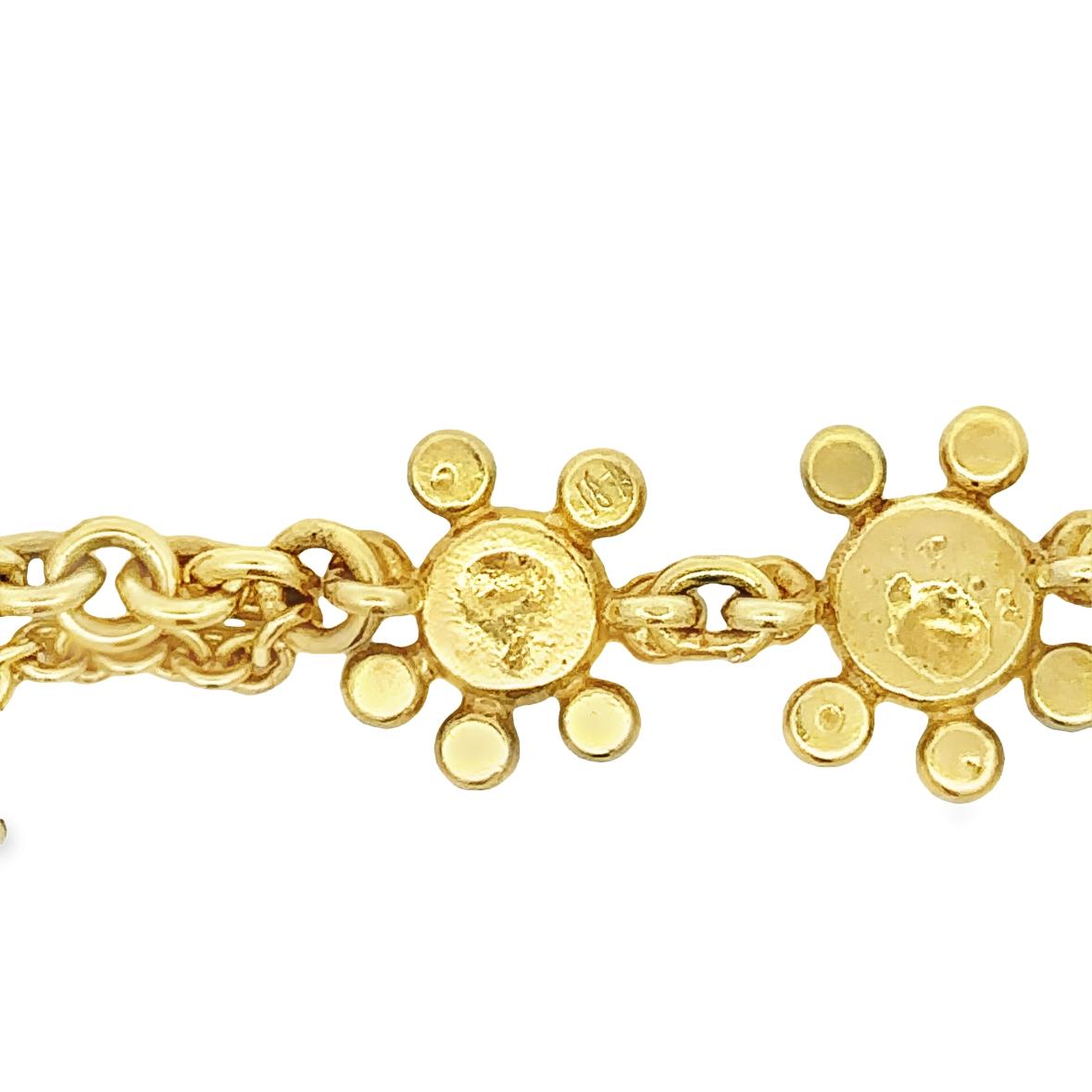 Women's Diana Kim England 18K Yellow Gold Handmade Charm Bracelet  For Sale