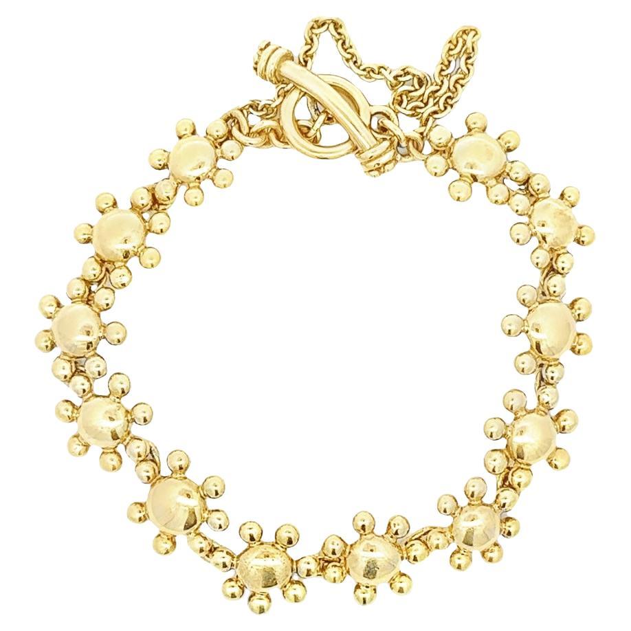 Diana Kim England 18 Karat Gelbgold Handgefertigtes Charm-Armband  im Angebot