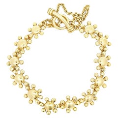 Diana Kim England 18 Karat Gelbgold Handgefertigtes Charm-Armband 