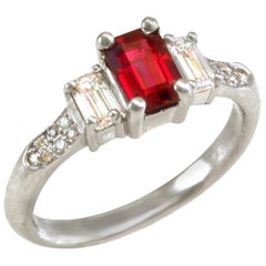 Diana Kim England emerald  Ruby and Diamond Ring in Platinum