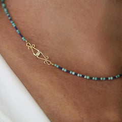 Diana Kim England Petite Blue Lapis Keshi and Turquoise Bead Strand