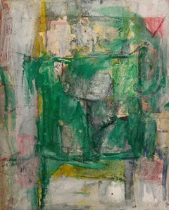 "Piccolo verde pallido" Diana Kurz, Composizione astratta a tecnica mista dei primi anni '60