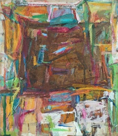"Untitled" Diana Kurz, Dark Red, Gestural Abstract Composition, Vibrant Color