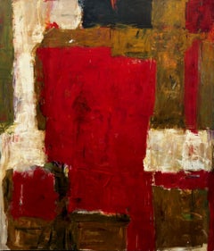 "Large Red, #3" Diana Kurz, 1960 Intense Color Gestural Abstract Work