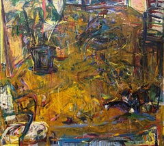 "Studio Interior" Diana Kurz, 1964 Abstract Expressionist Interior Composition