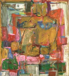 "Thelo #5" Diana Kurz, circa 1959 Gestural Abstract Expressionist Painting