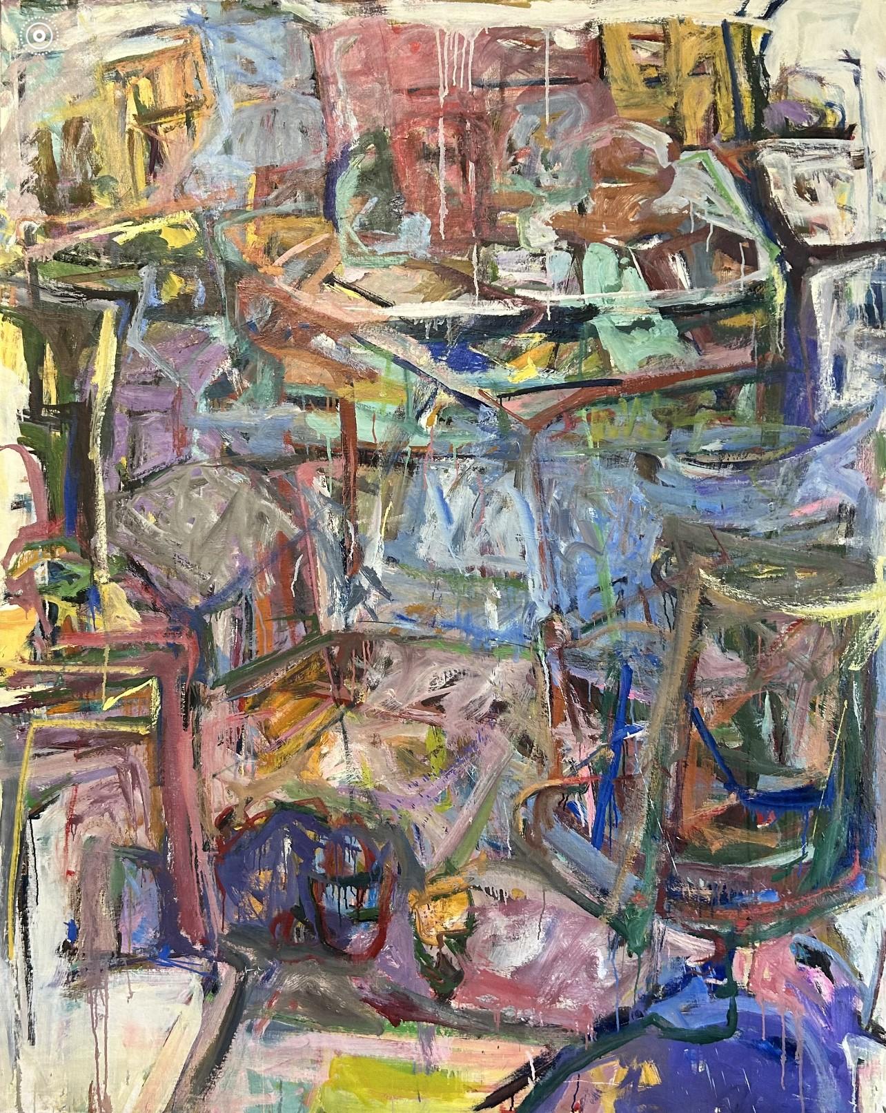 Diana Kurz Abstract Painting - Untitled, Abstracted Studio Interior