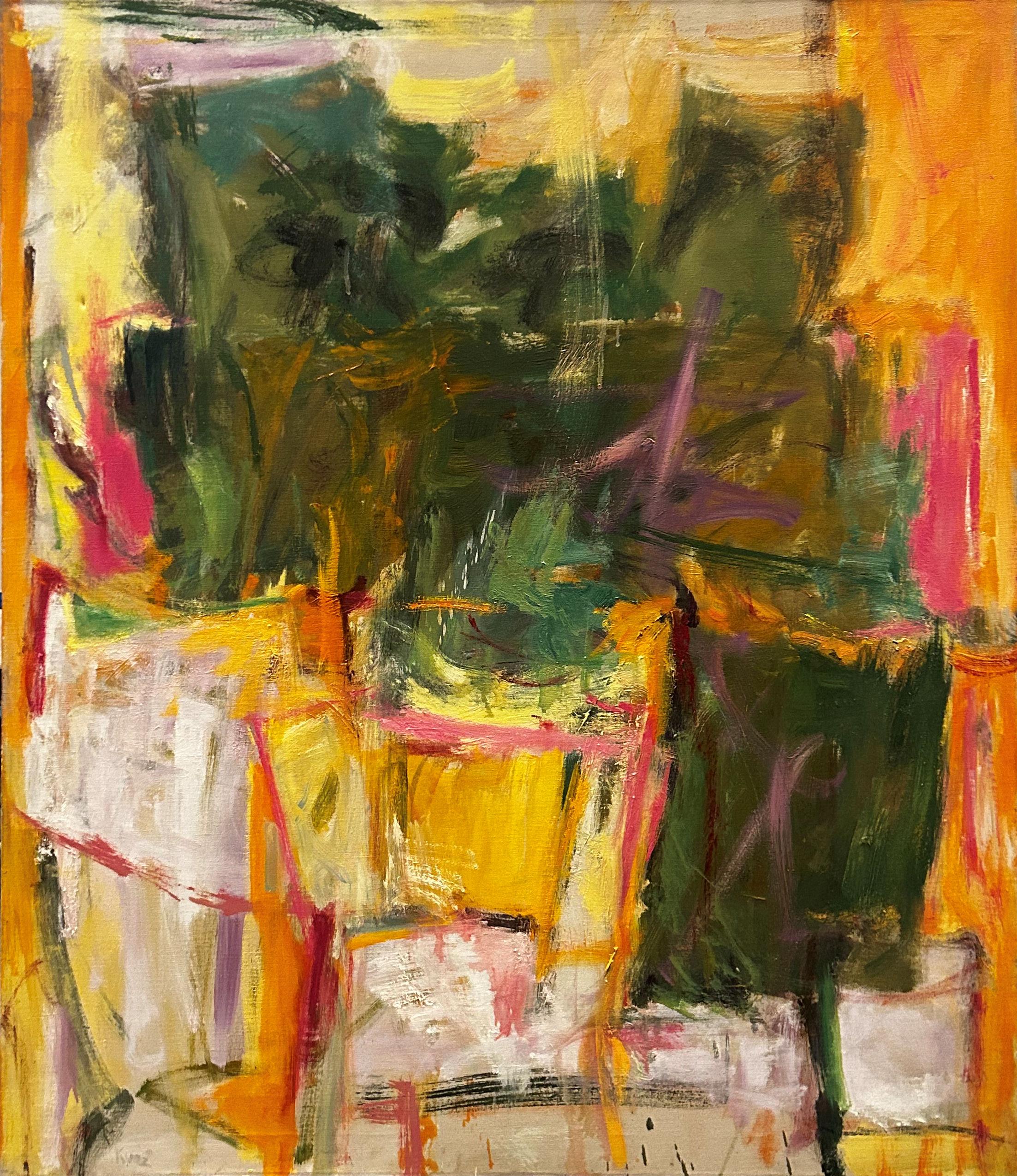 Diana Kurz
Senza titolo, circa 1959
Firmato in basso a destra
Firma e indirizzo sul retro
Olio su tela
42 x 38 pollici


Diana Kurz (nata nel 1936) è una pittrice femminista di origine austriaca. Nel 1938, la famiglia di Diana Kurz fuggì