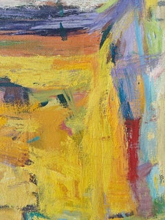 "Untitled" Diana Kurz, Gestural, Yellow, Purple, Abstract Expressionist Work