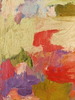 "Untitled" Diana Kurz, Pink and Red, Gestural, Abstract Expressionism, Green