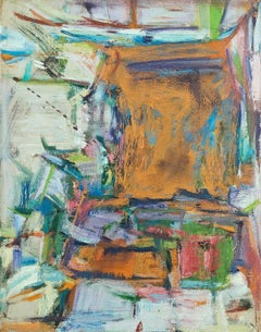 "Untitled" Diana Kurz, Yellow and Purple, Gestural, New York School, AbEx