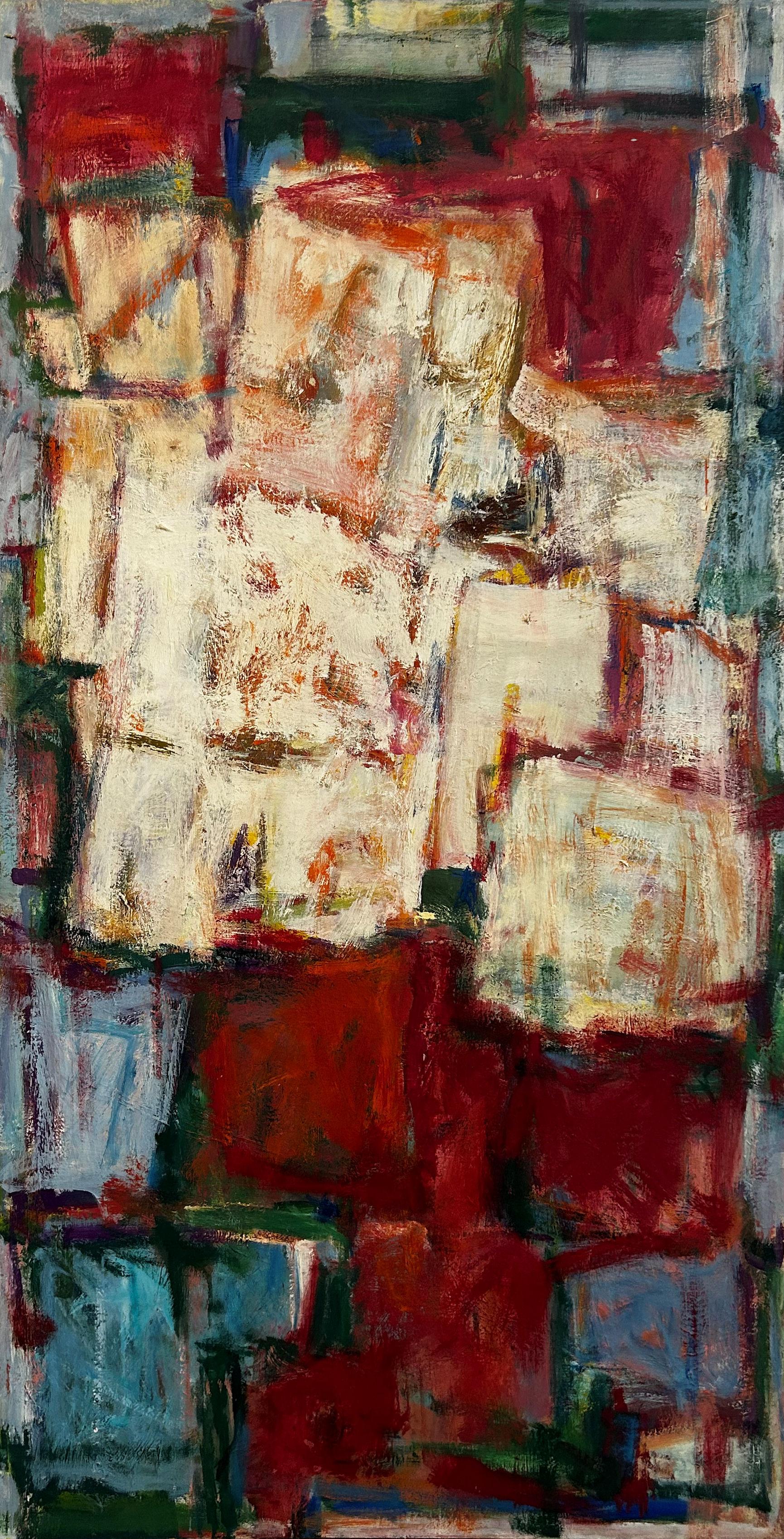 Diana Kurz
Whiting, Rosso e Blu, 1960-61 circa
Olio su tela
61 1/2 x 33 pollici


Diana Kurz (nata nel 1936) è una pittrice femminista di origine austriaca. Nel 1938, la famiglia di Diana Kurz fuggì dall'Austria, prima in Inghilterra e poi negli