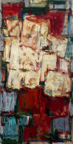 "White Red and Blue" Diana Kurz, 1960 Abstract Expressionist Painting
