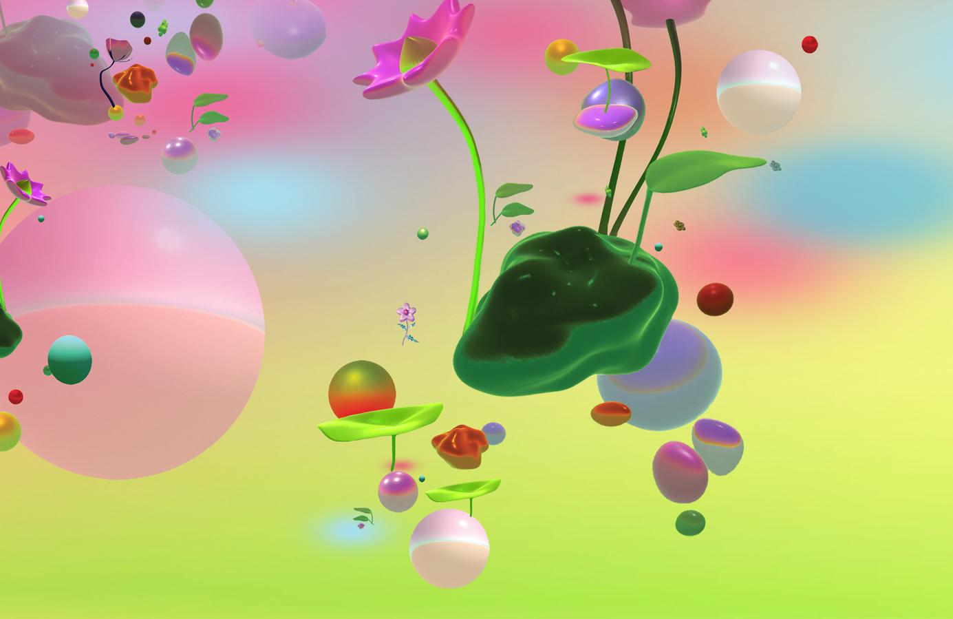 Bloom Formation I, new landscapes digital fine art, limited edition print - Contemporary Print by Diana Lynn VanderMeulen