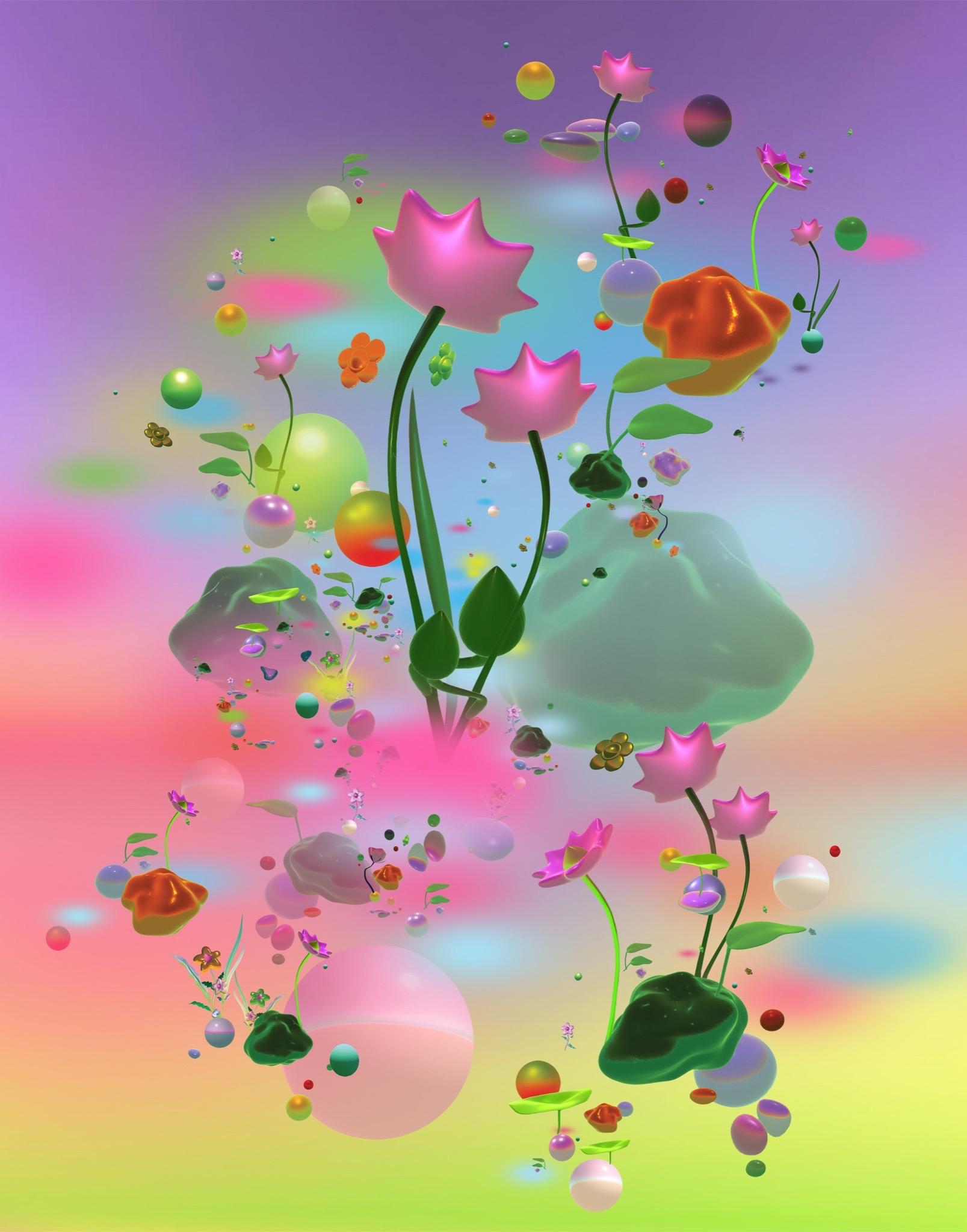Bloom Formation I, new landscapes digital fine art, limited edition print For Sale 1