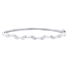 Diana M, bracelet mode en or blanc 14 carats avec diamants 0,35 carat