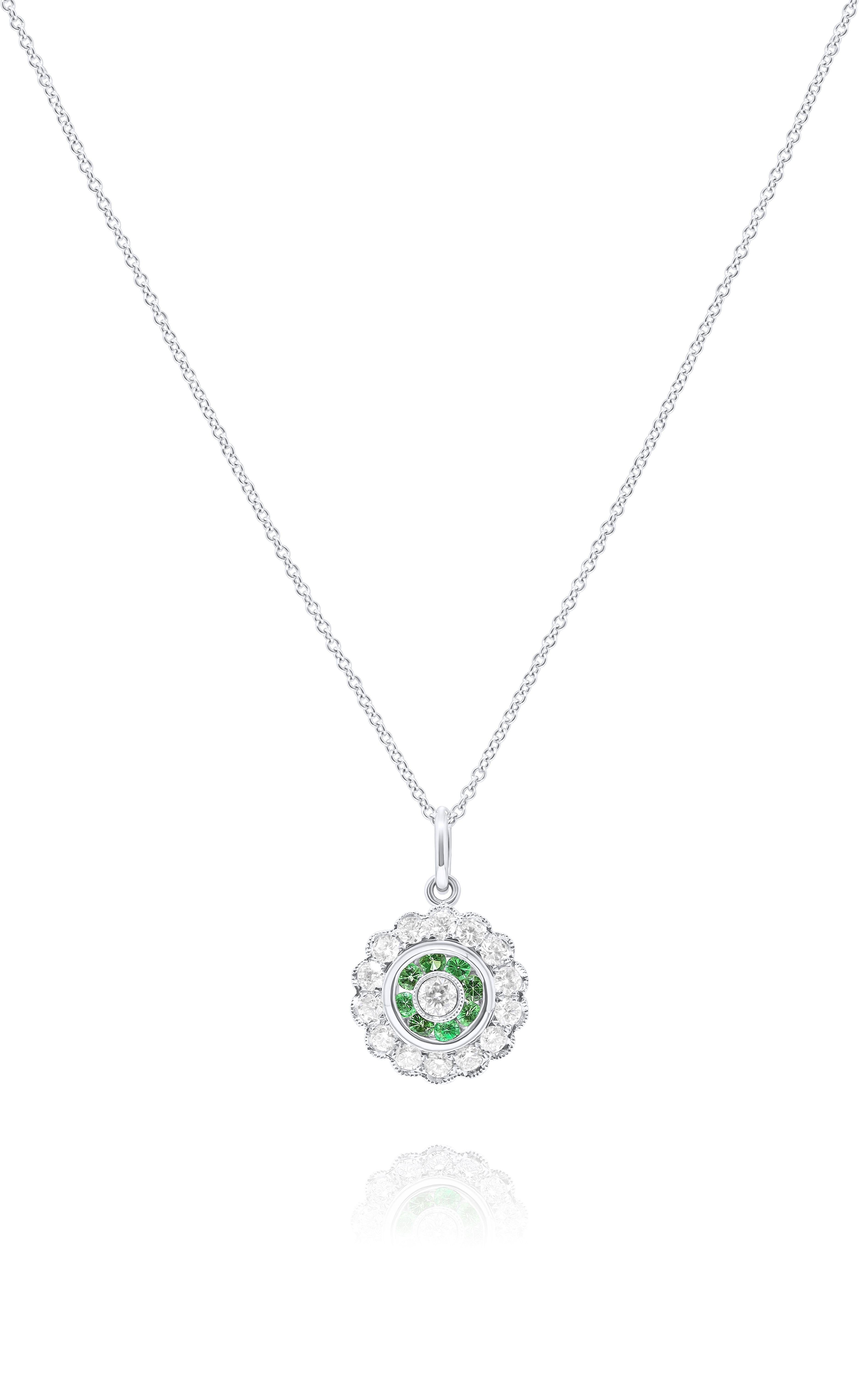 Taglio rotondo Diana M. 0,76 carati. Ciondolo con diamante in vendita