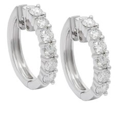 Diana M. 1 CT. Diamond Hoop Earrings 14K White Gold