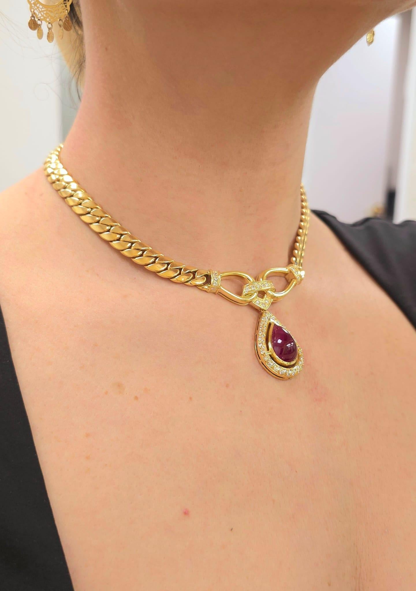 da uomo o donna Diana M. 10, 00 CT. Rubino  Collana in vendita