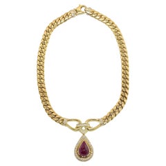 Diana M. 10, 00 CT. Ruby  Necklace