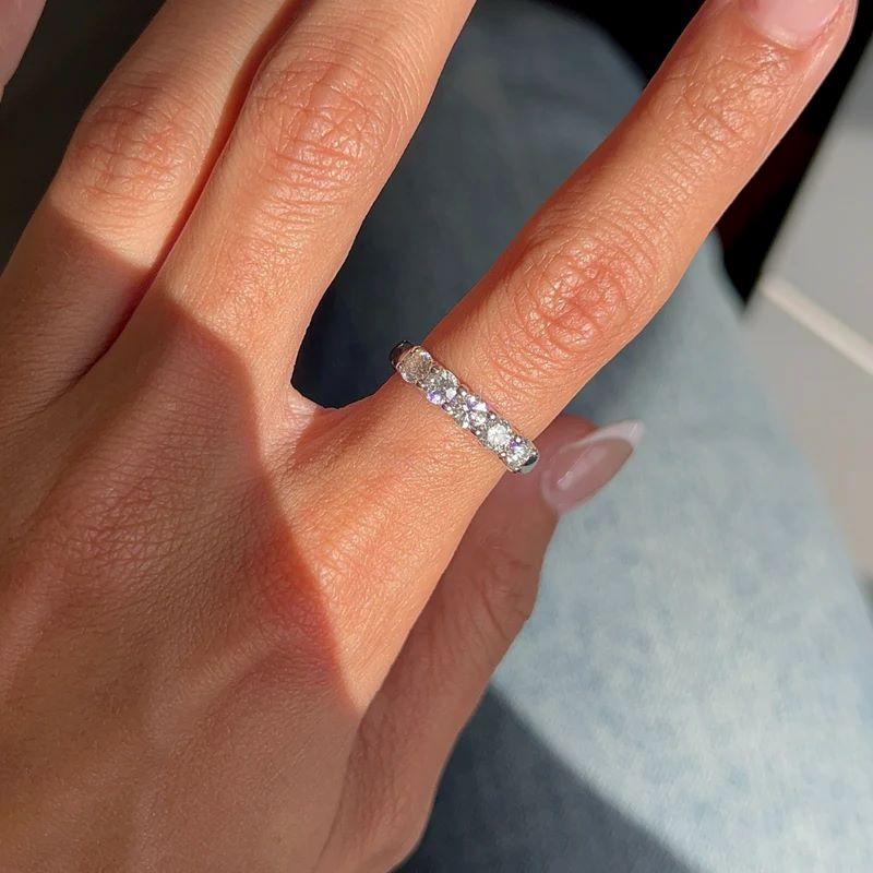 Women's or Men's Diana M 1.00 Cts Diamond Wedding Band in 14K White Gold For Sale