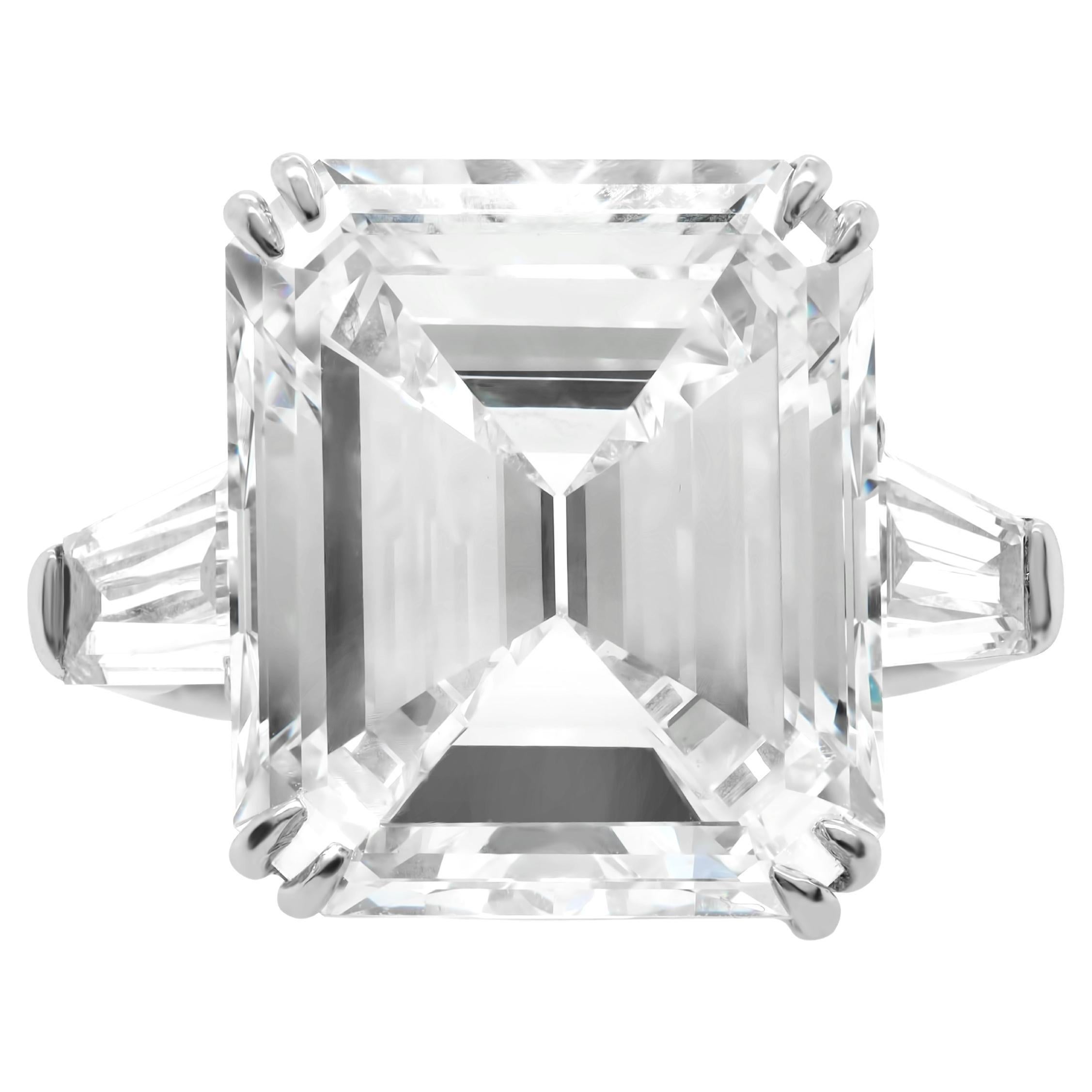 Diana M.  10.03ct Diamond Emerlad Cut J Color SI2 Clarity GIA 100% Eye Clean For Sale