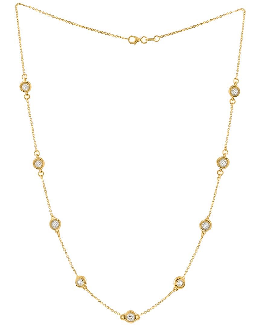 Taille ronde Diana M. Collier à la mode en or jaune 14 carats avec diamants de 1,01 carat en vente