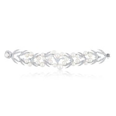 Diana M 11.00 Ct Diamond and Pearl Art Deco Bracelet