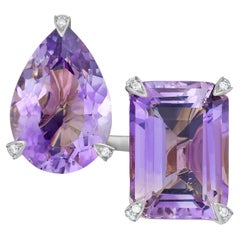 Diana M 11.10cts Amethyst Two-stone Ring in 18kt Gold