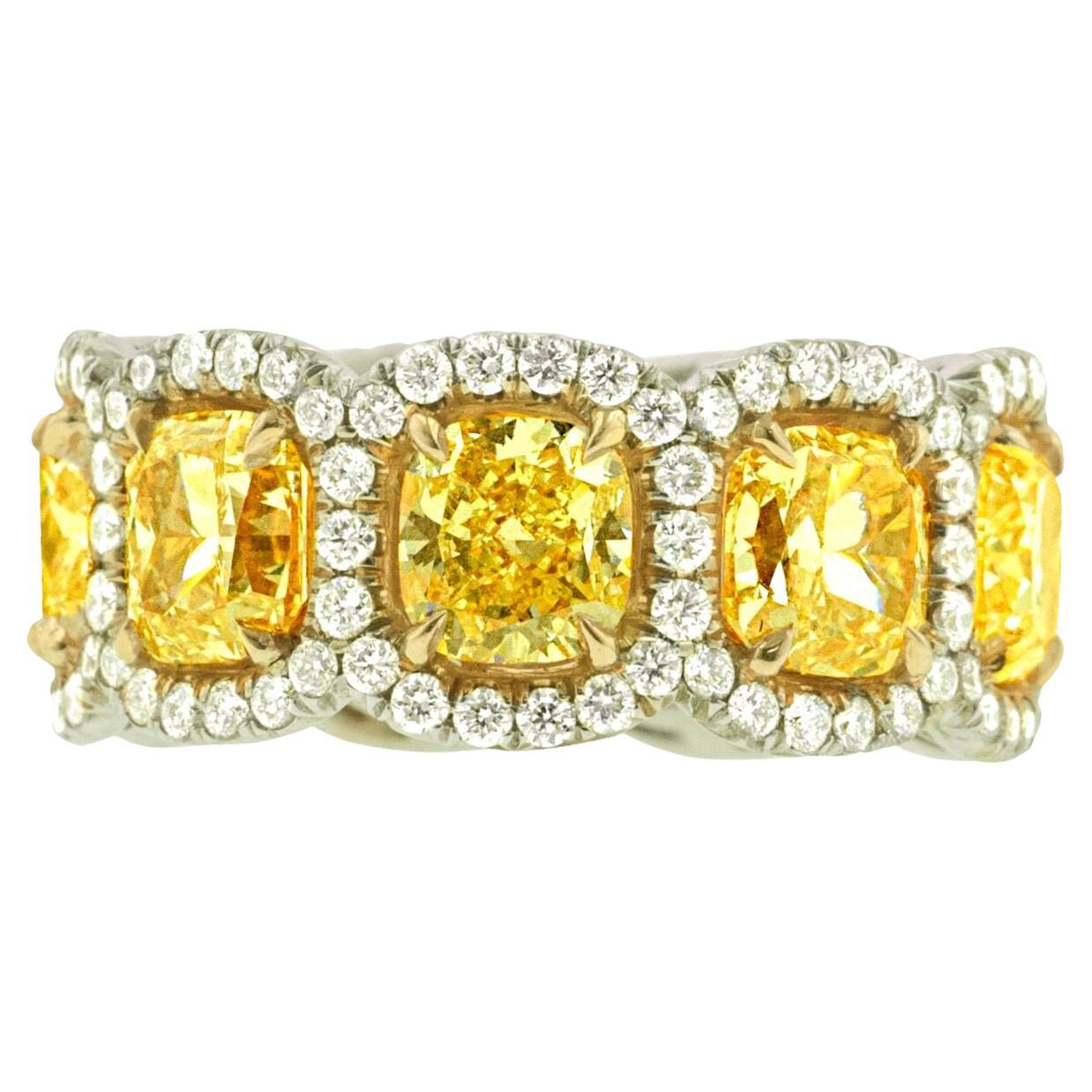 Diana M. 11.22 Ct Fancy Yellow Diamond Eternity Band