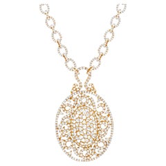 Diana M 12.43cts Diamond Pave Fashion Pendant in 18kt Rose Gold