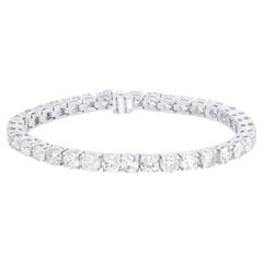 Diana M. 13.00 CT Bracelet tennis en or blanc 18 carats avec diamants