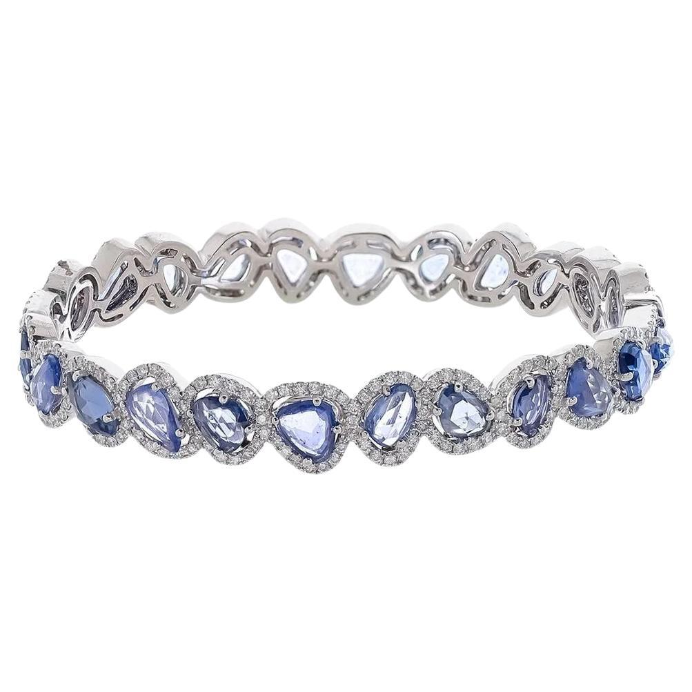 Diana M 13.03cts Sapphire & 3.00cts Diamond Bangle For Sale