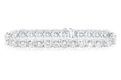 Diana M. 13.10 CT. Bracciale tennis Dianmon. Oro bianco 18 carati