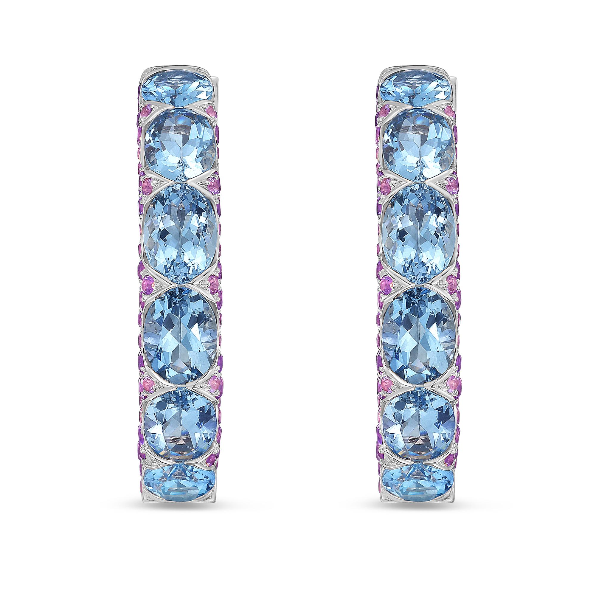 Diana M 13,53cts Aquamarin & Amethyst Reifen in 18kt Gold (Moderne) im Angebot